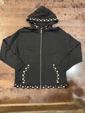 AREA Women’s Black Studded Hoodie Jacket